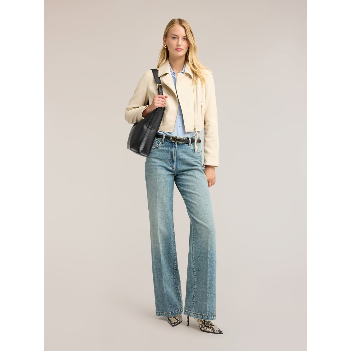 Jean large taille haute washed light - blue, MOTIVI
