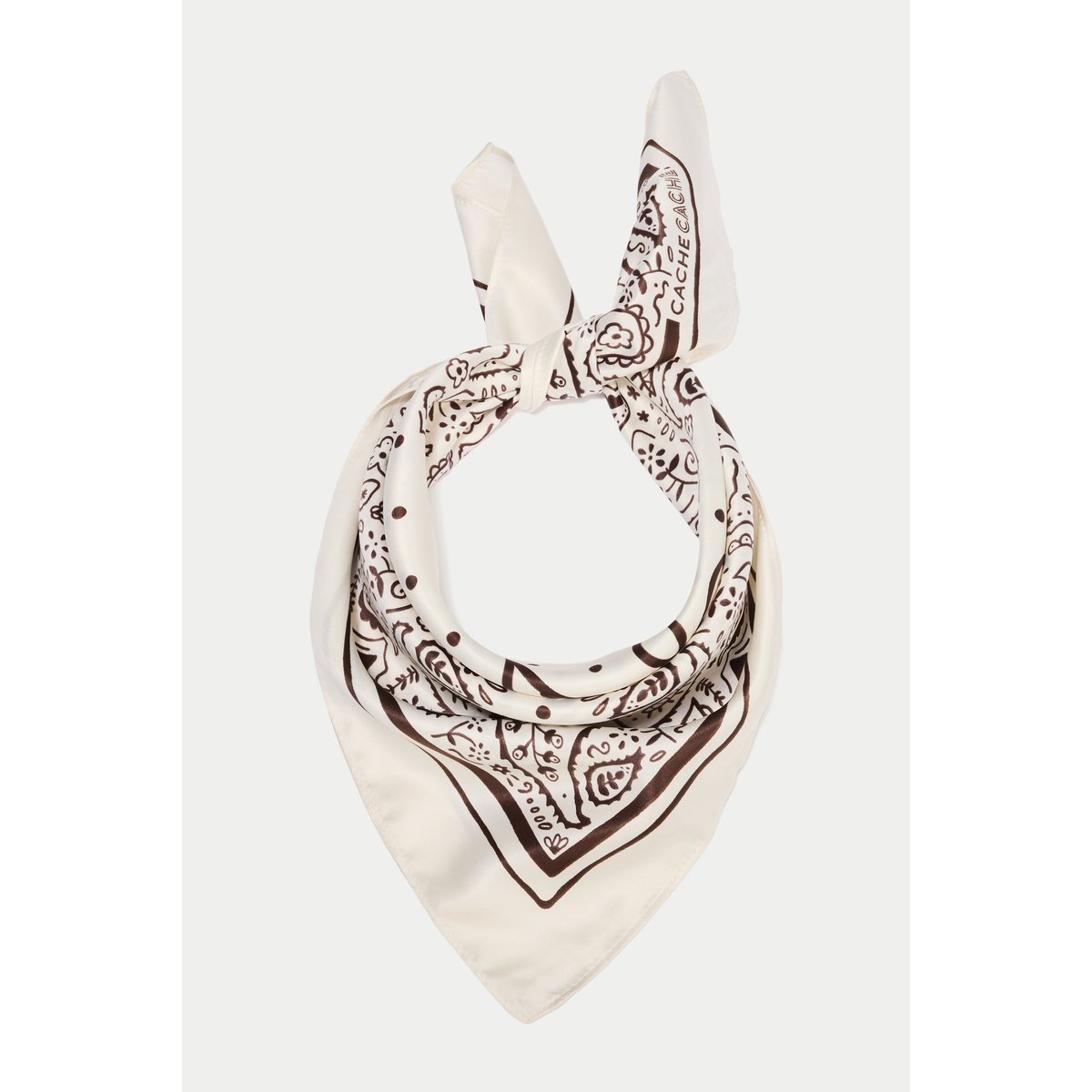 Foulard satiné soyeux blanc, CACHE CACHE