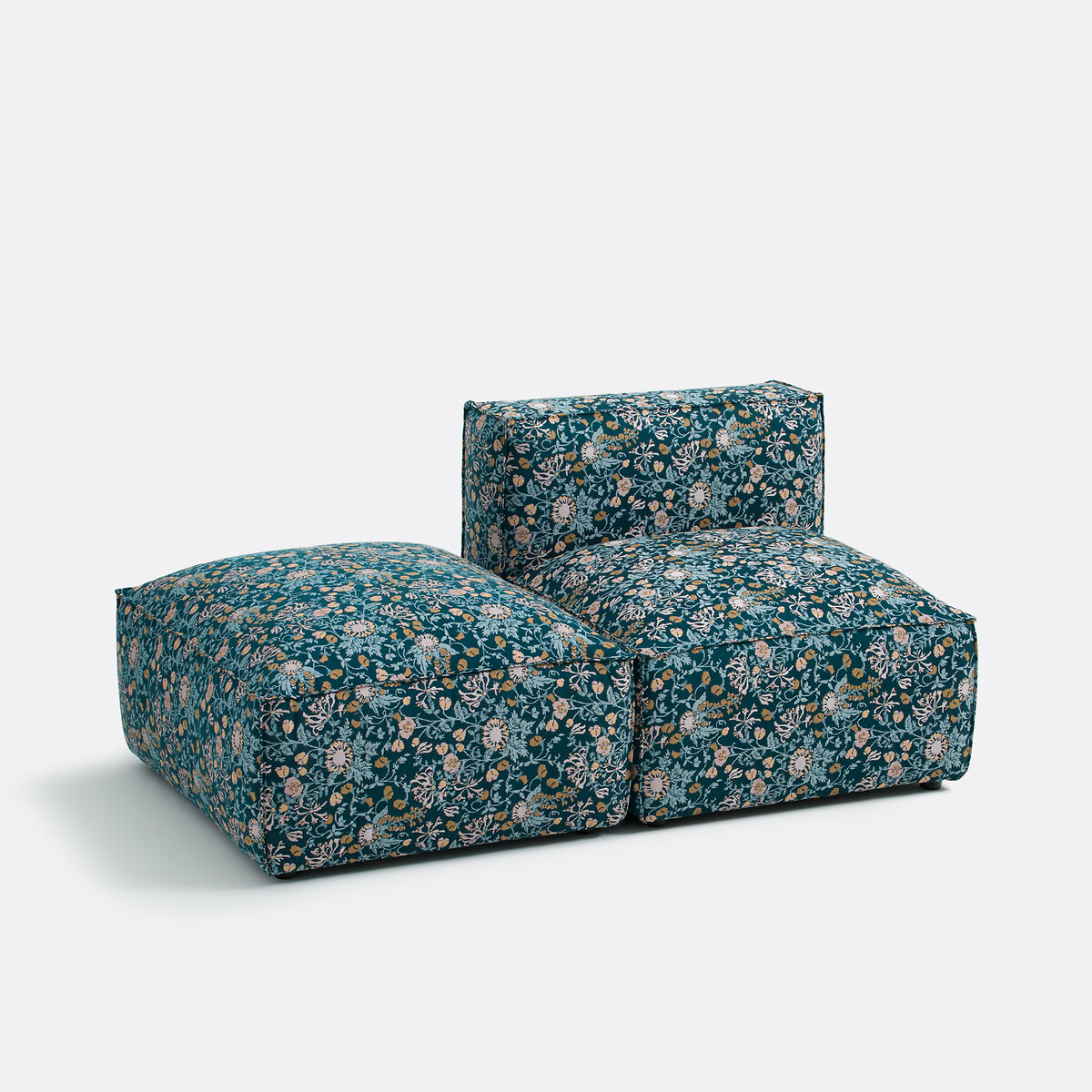 Elément chauffeuse pour canapé modulable, en jacquard fleuri, SEVEN  jacquard fleuri, LA REDOUTE INTERIEURS