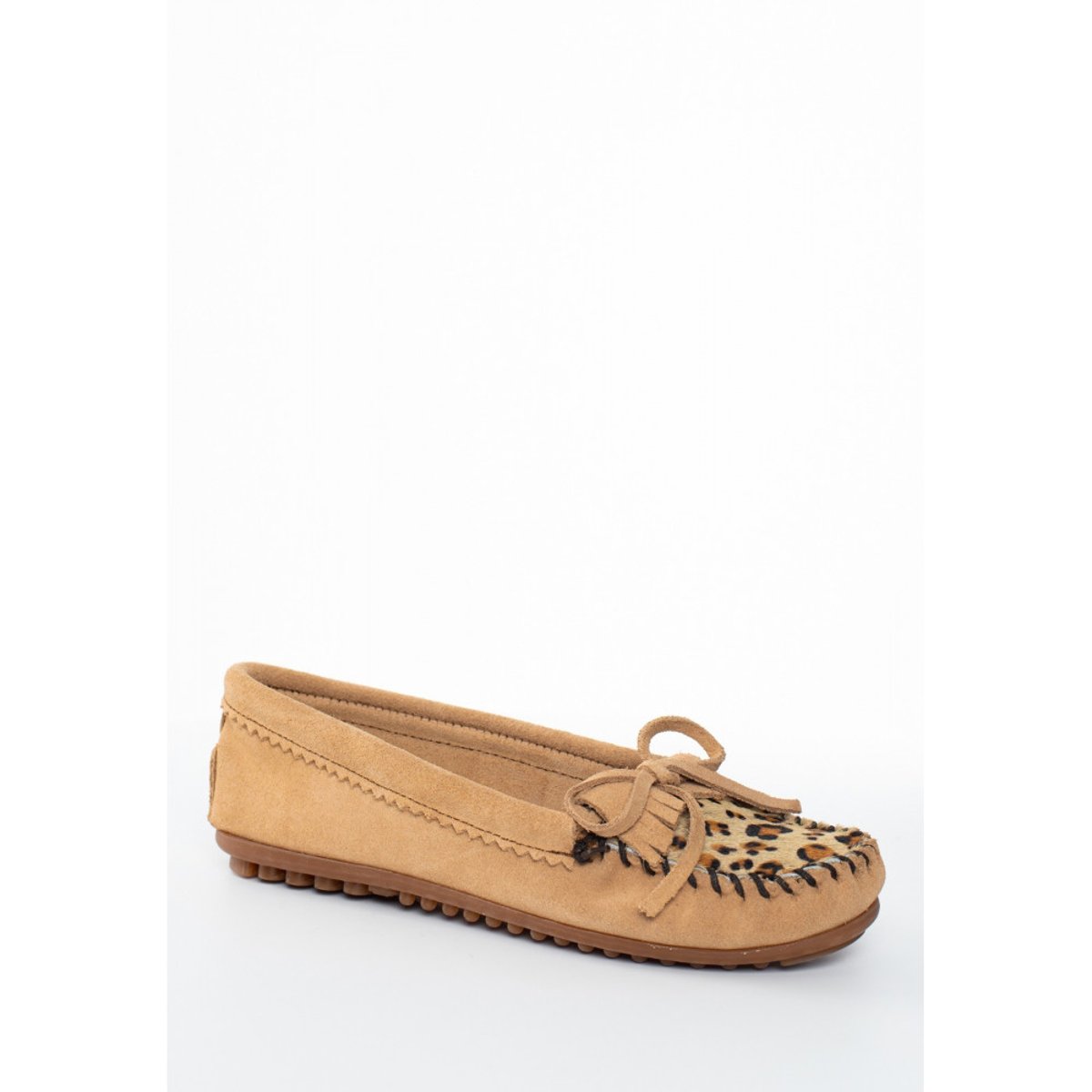 Mocassins LEOPARD KILTY taupe, MINNETONKA