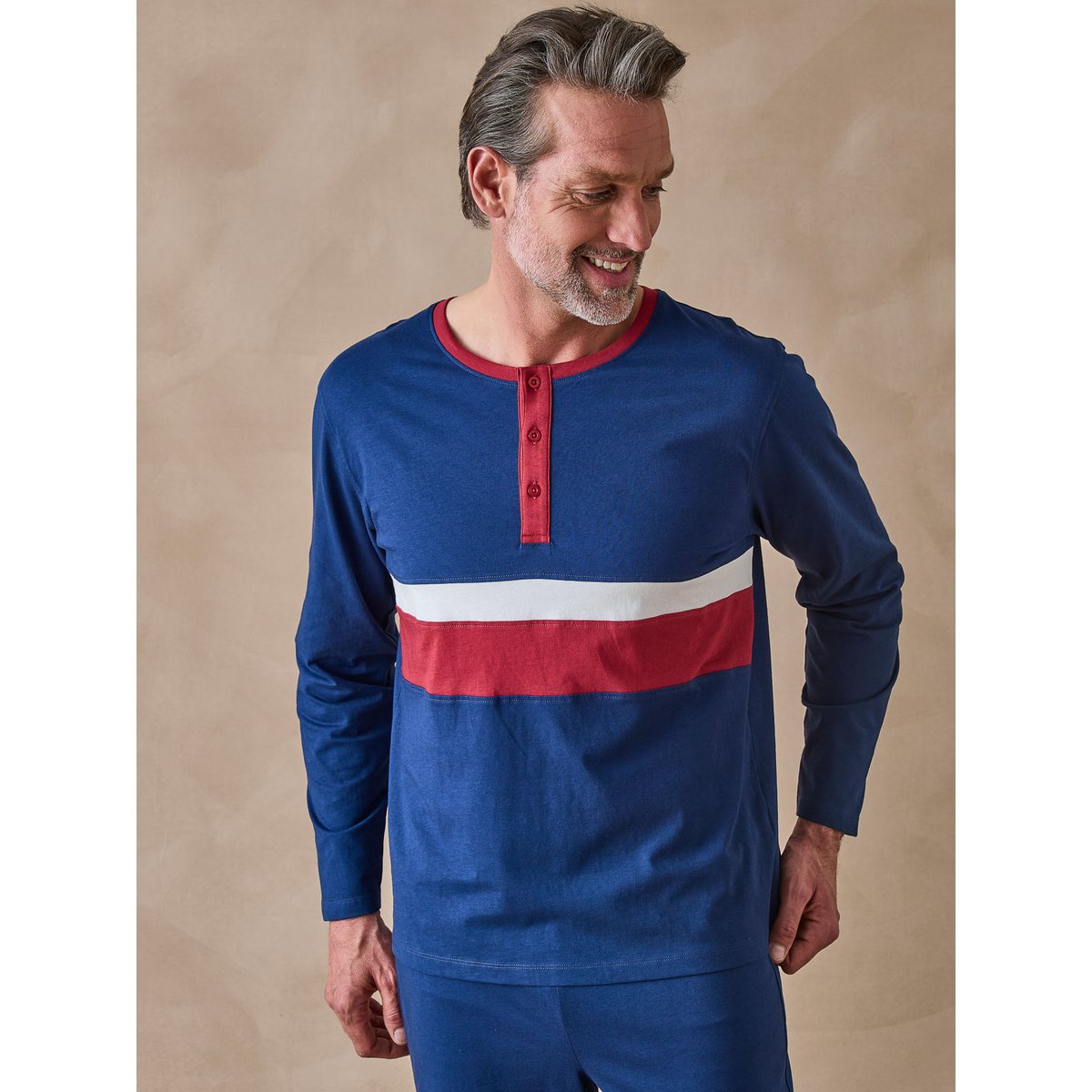 Lot pyjashort + pyjama maille pur coton marine + marine, DAXON