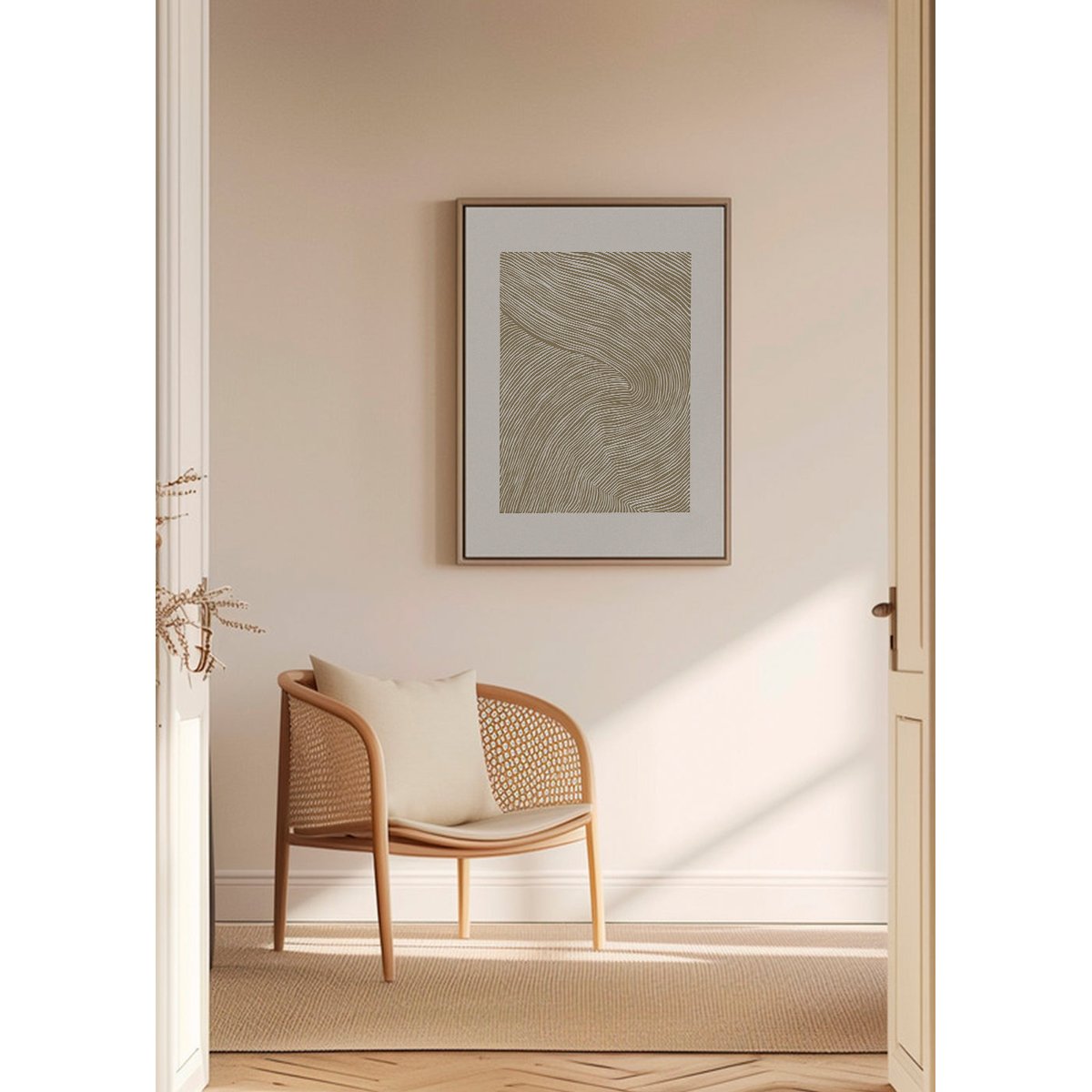 Toile avec cadre en bois, 50 x 70 cm orange, AUTRE TON