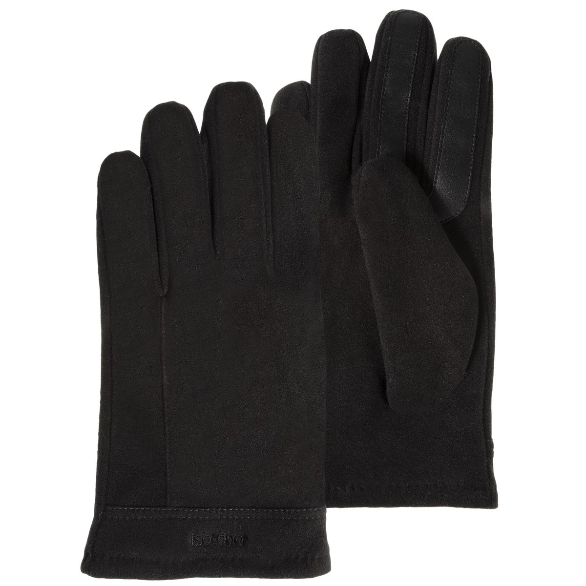 Gants tactiles doublés noir, ISOTONER