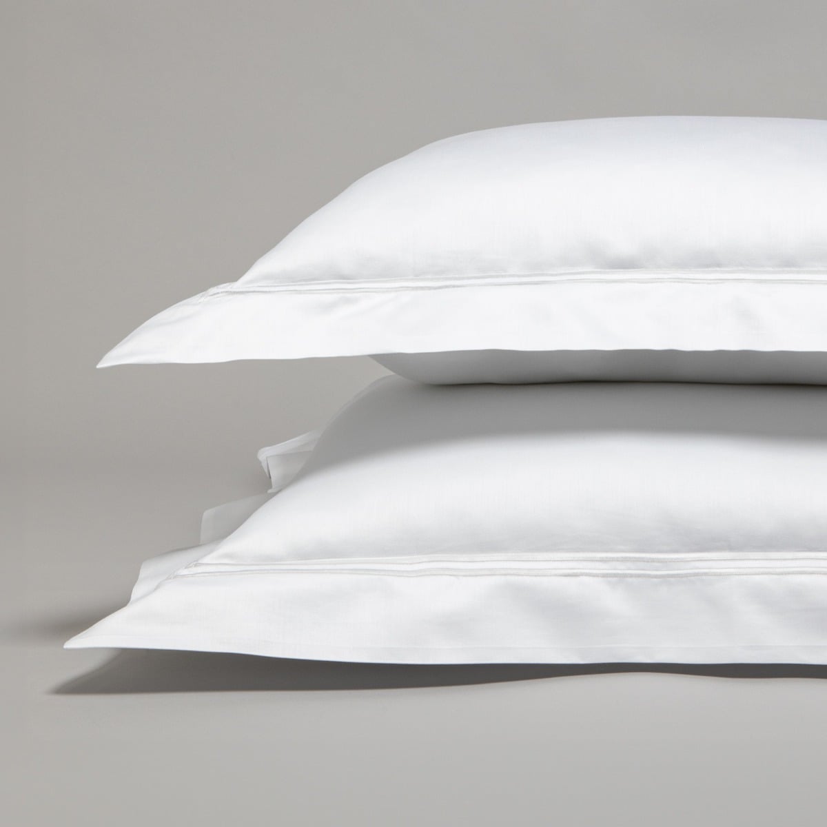 Taie d'oreiller satin de coton égyptien blanc 320 fils - 800tc CAP FERRAT blanc, COTTON & CO