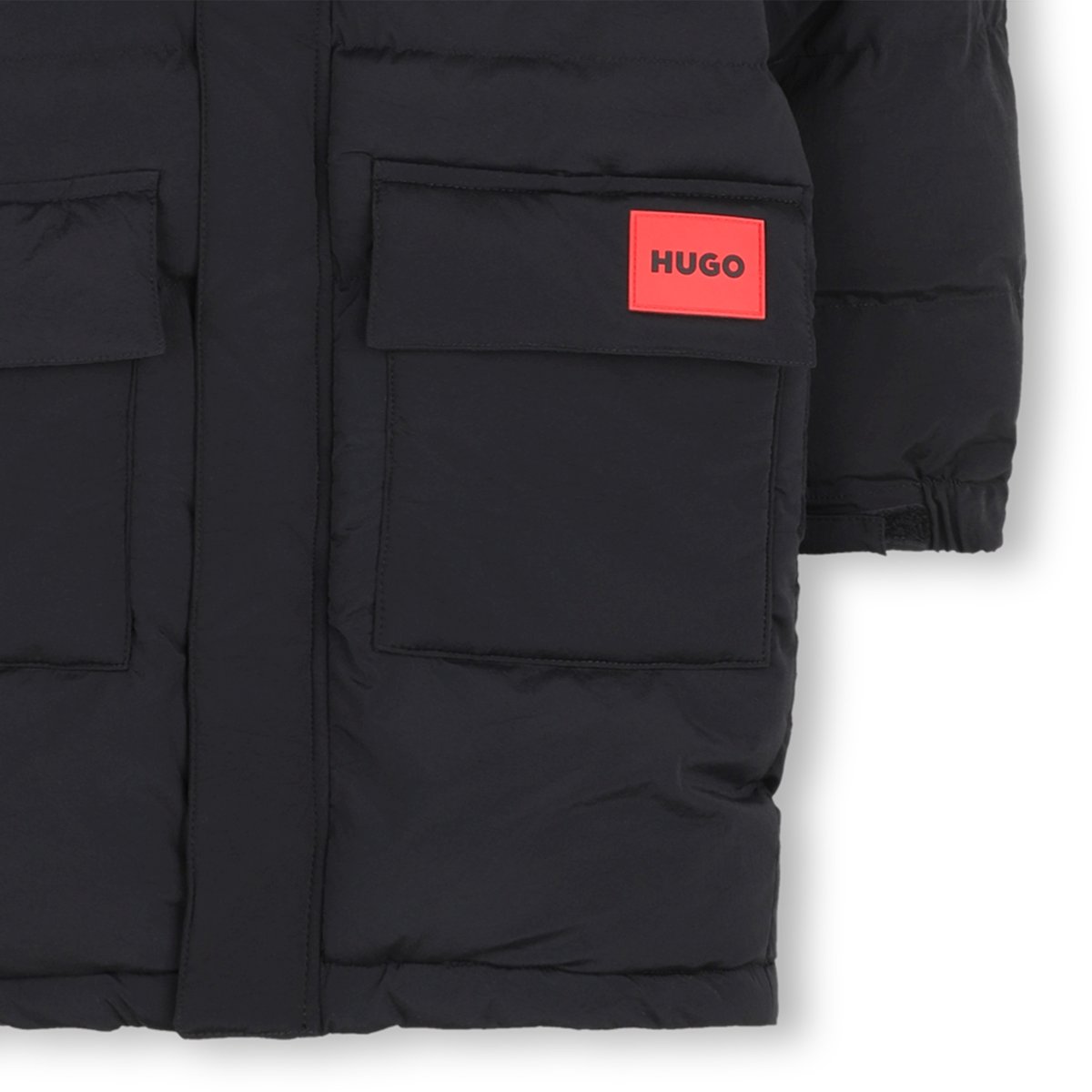 Doudoune longue black, HUGO KIDSWEAR