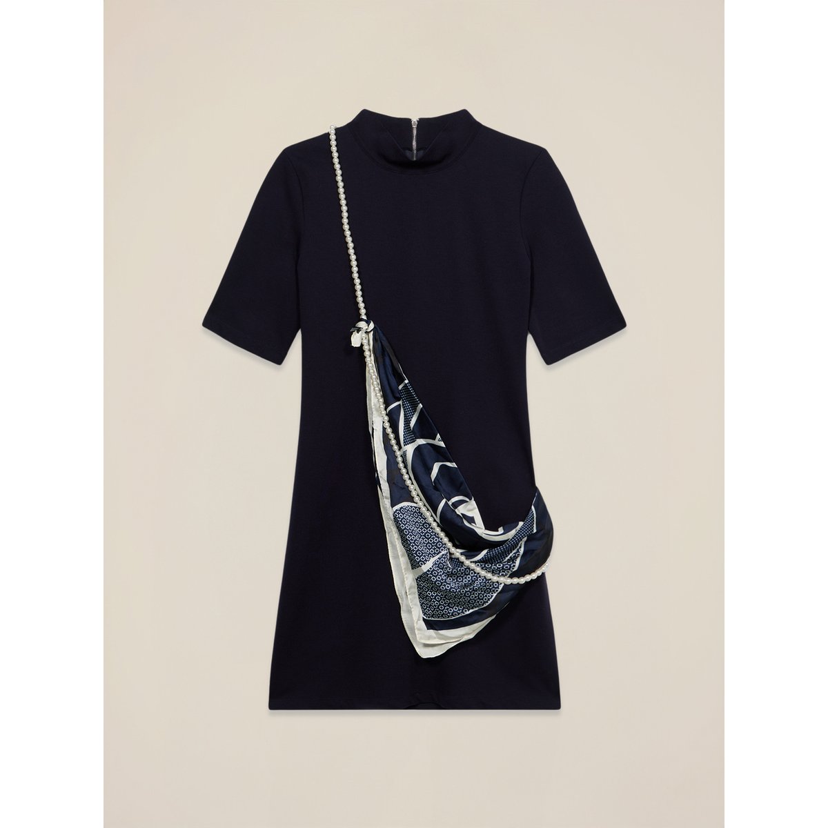 Robe fourreau avec détail foulard. bleu, OLTRE