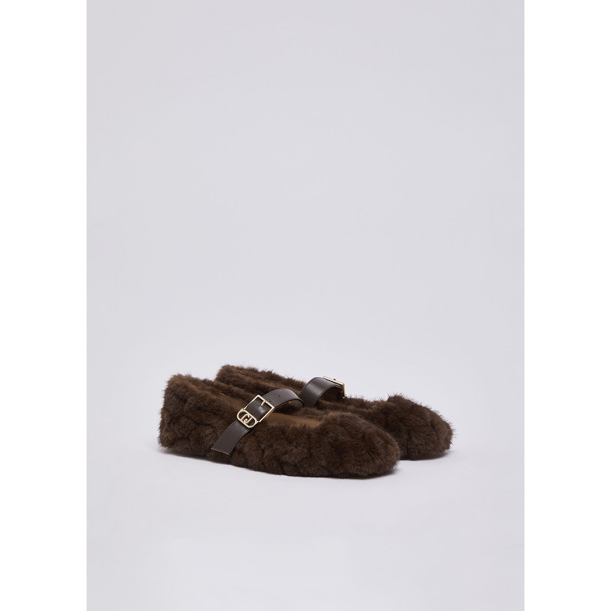 Ballerines en imitation fourrure moka, LIU JO