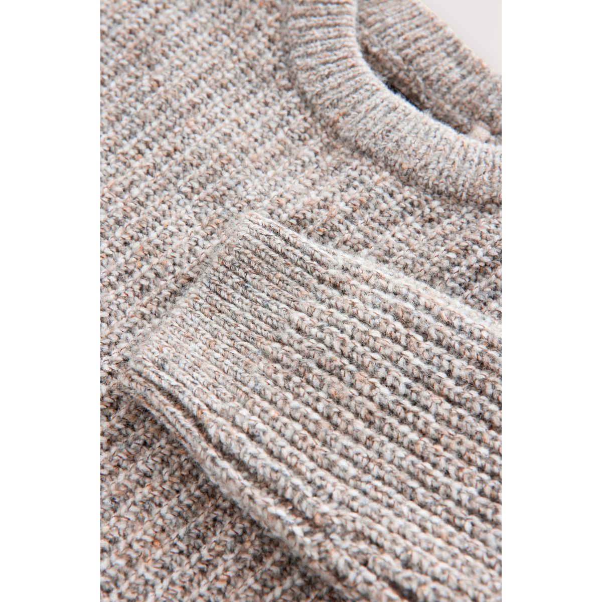 Pull ras du cou en maille naturel, NEXT