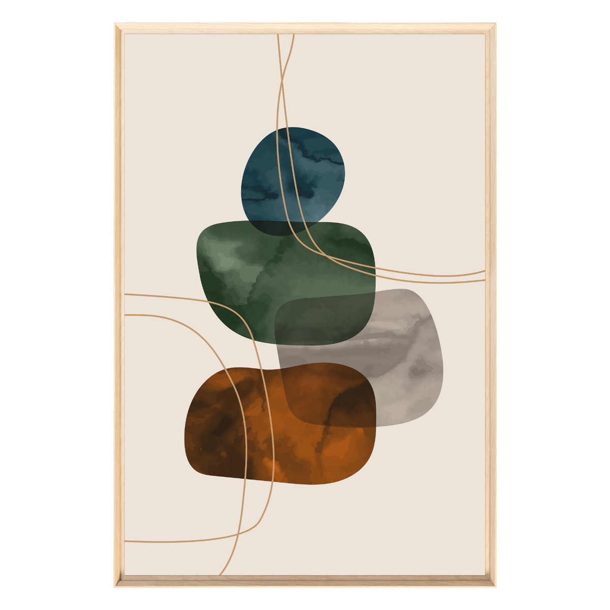 Tableau Mural Encadré Formes Organiques Suspendues ABSTRAIT tableaux encadrés, CEANOTHE