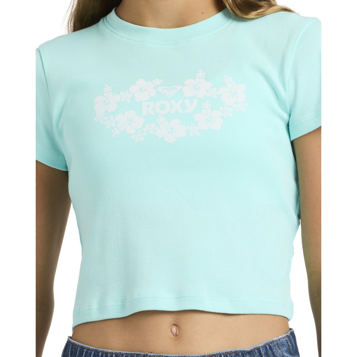 T-shirt court BABY ONE MORE TIME. bleu aqua splash, ROXY