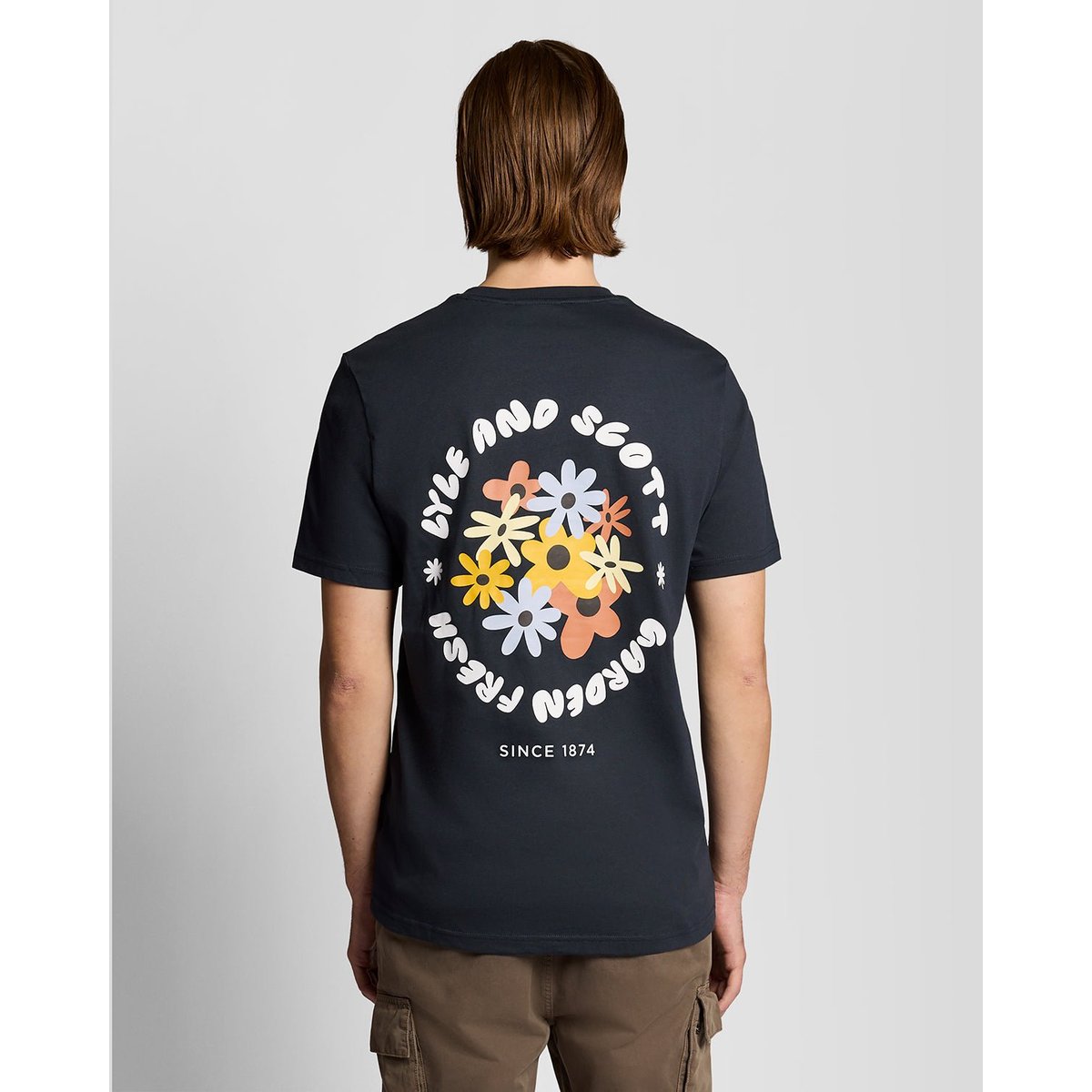 T-shirt nature à imprimé graphique bleu foncé marine, LYLE & SCOTT