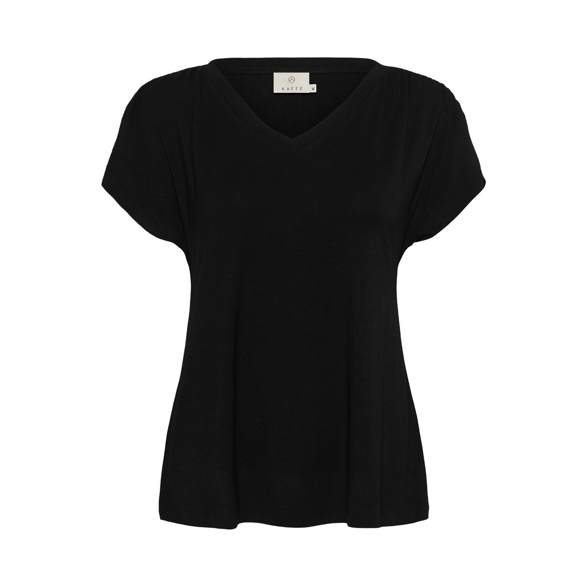 T-shirt noir black deep, KAFFE