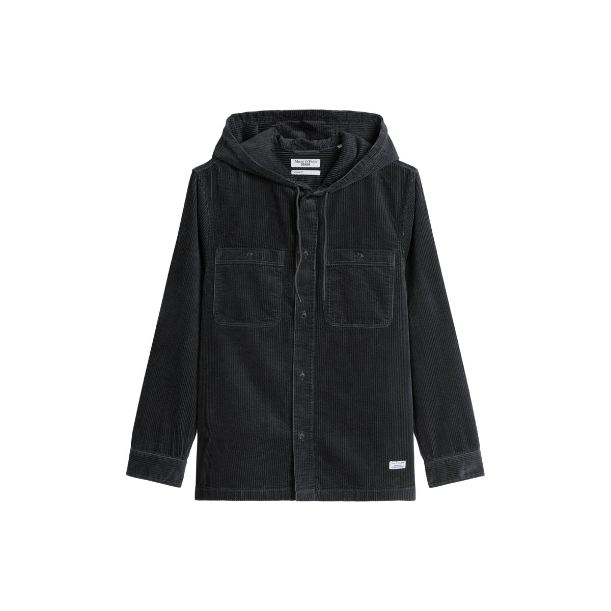 Surchemise en velours côtelé, coupe régulière en coton biologique gris, MARC O’POLO DENIM