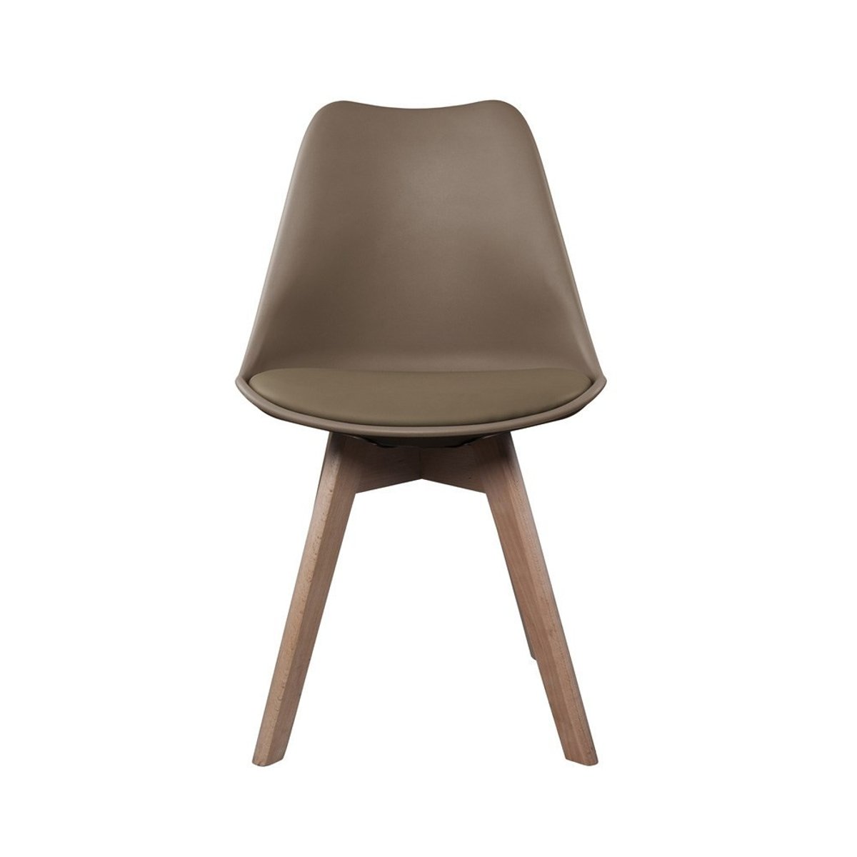 Chaise Scandinave Coque Avec Coussin Taupe blanc, DECORATIE