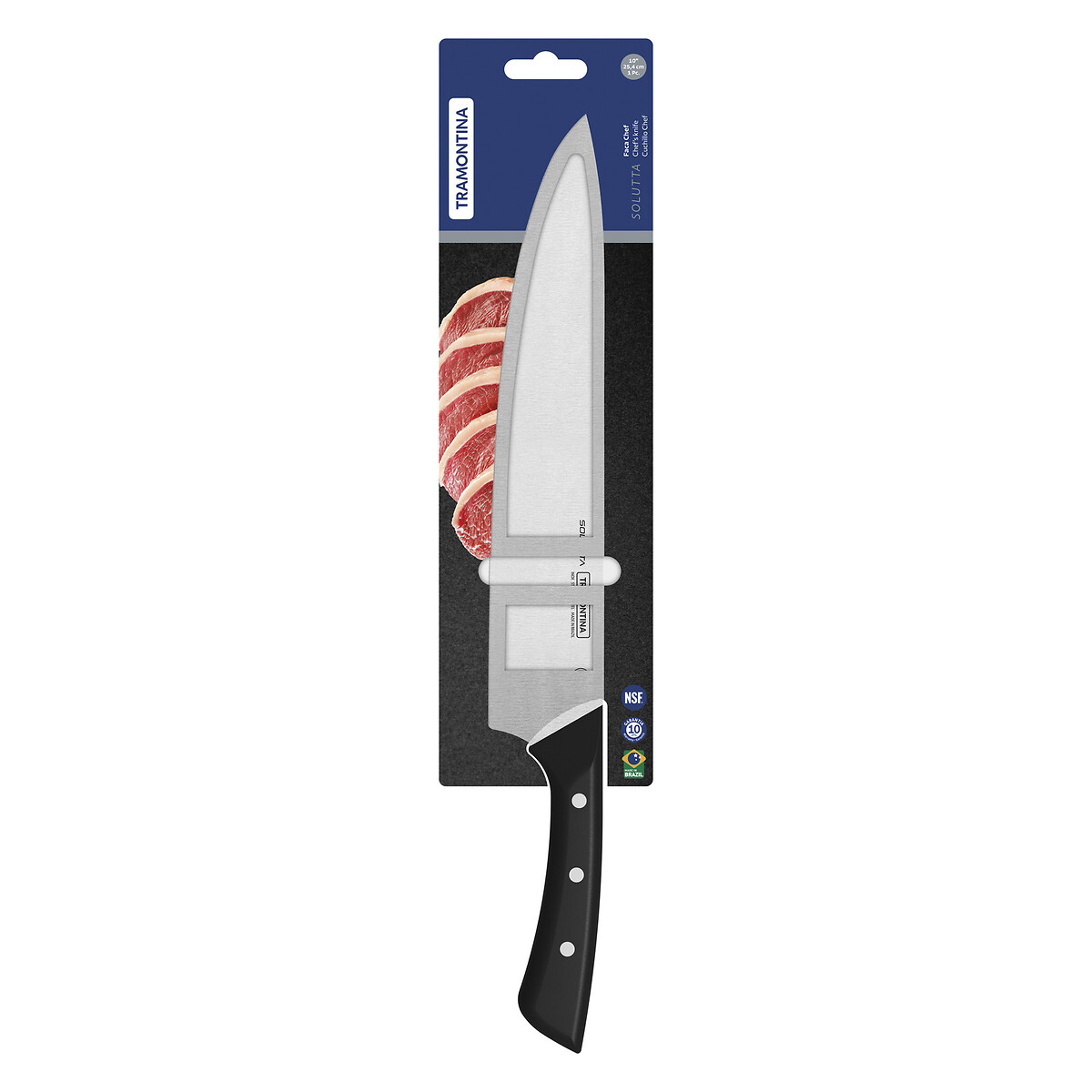 Faca Chef Solutta 10", Tramontina preto , TRAMONTINA