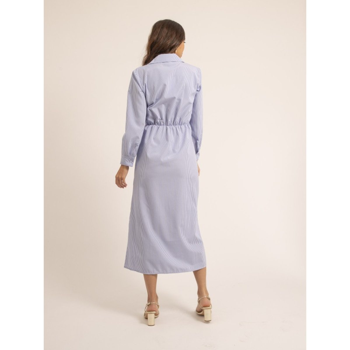 Robe Chemise Longue Rayée Irna bleu, DONA LISA