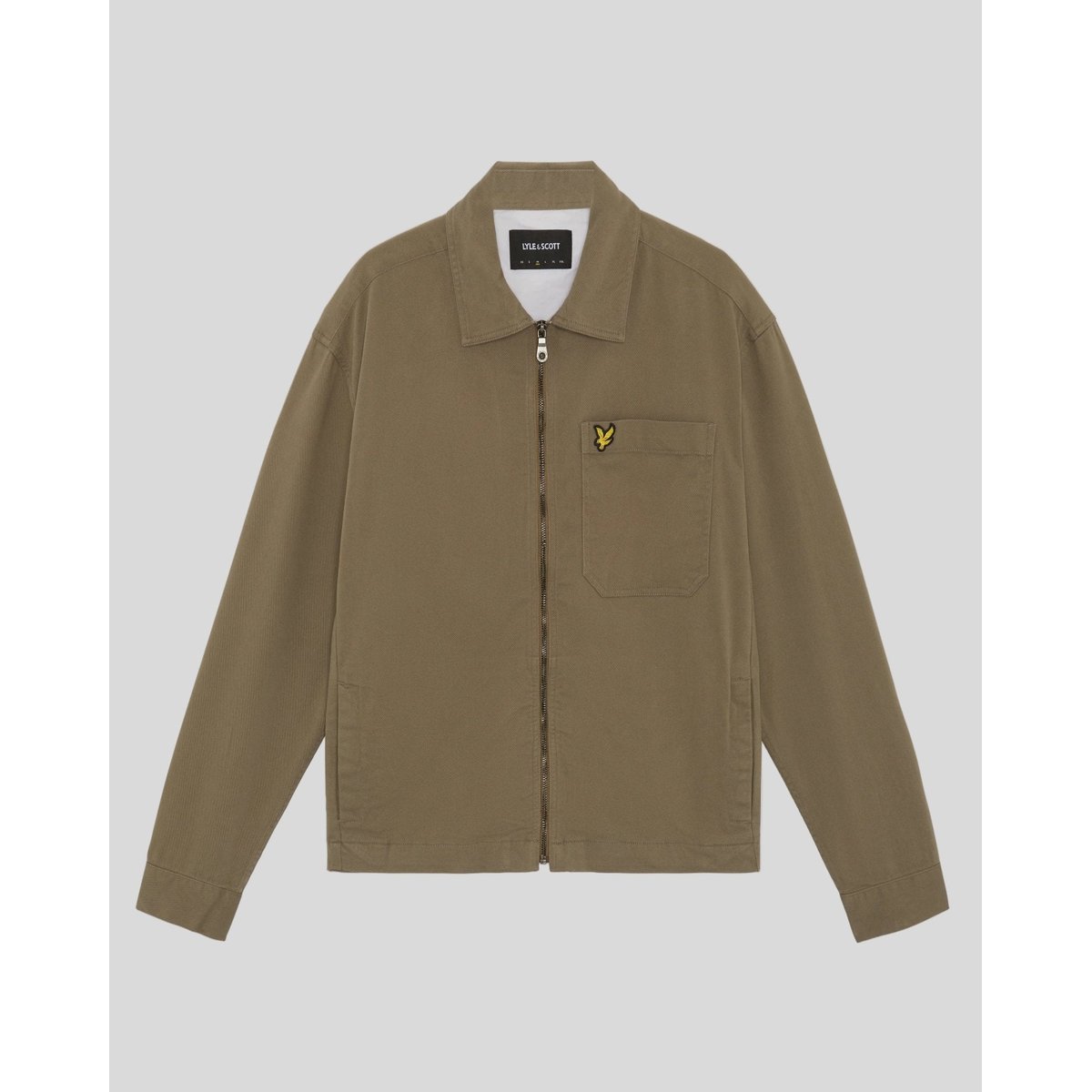 Surchemise légère délavage enzymatique vert kaki cendré, LYLE & SCOTT