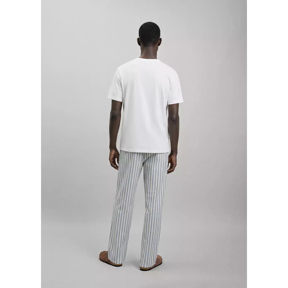 Pyjama complet à rayures blanc cassé, MANGO TEEN