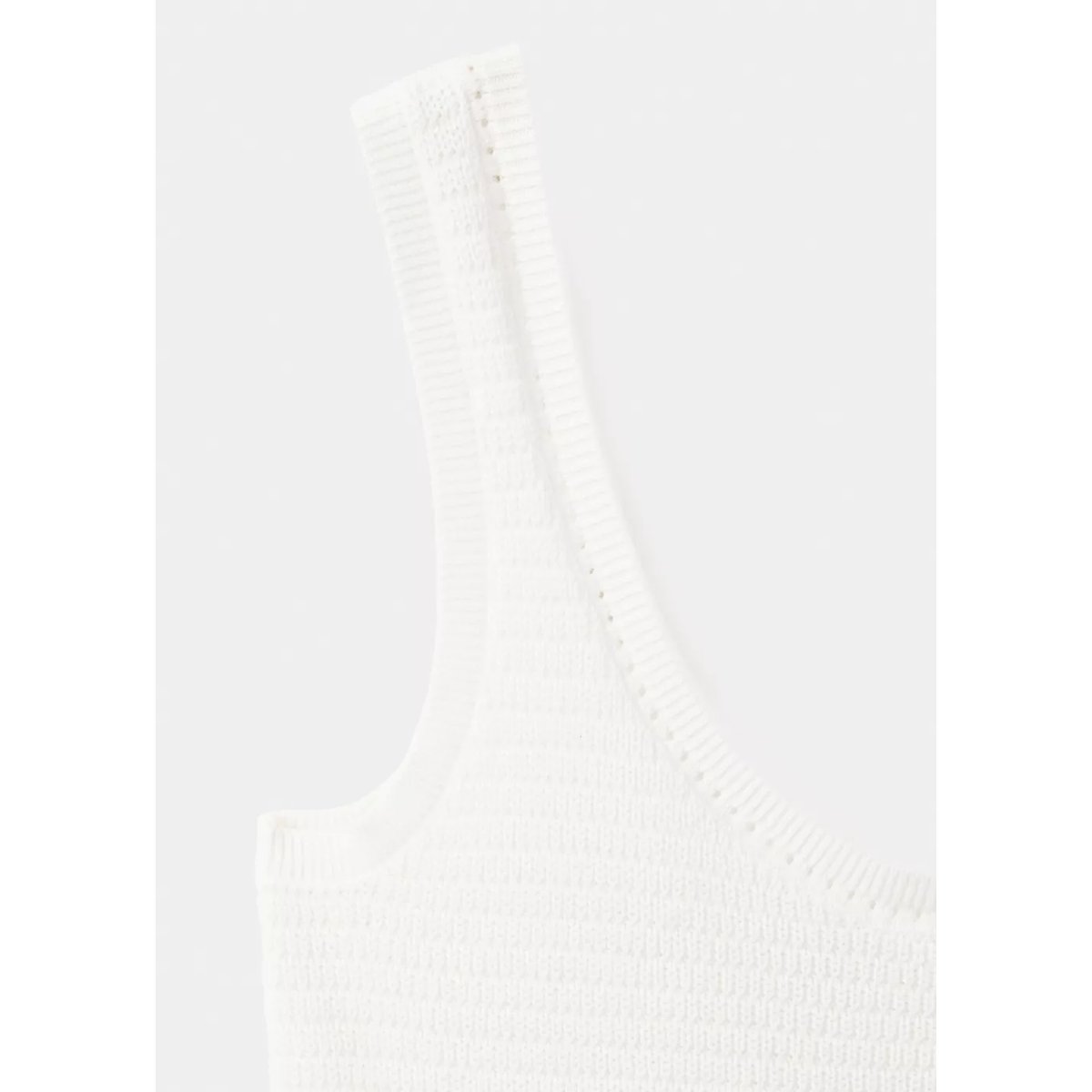 Robe en coton maille à bretelles blanc, MANGO TEEN