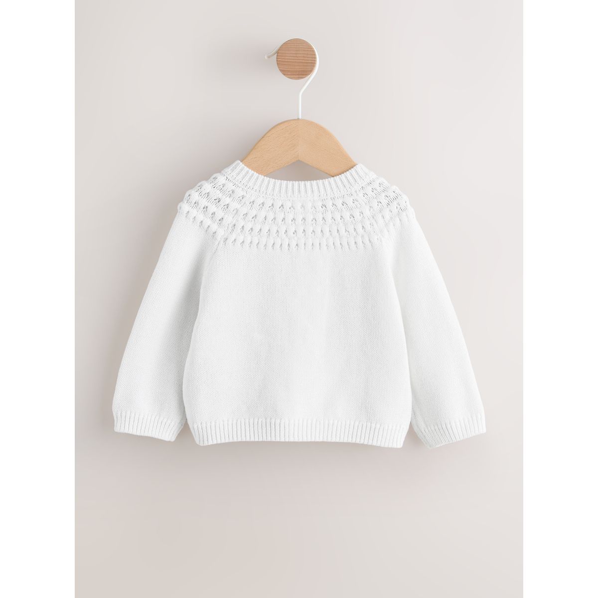 Cardigan boutonné à poche cœur bébé blanc, NEXT
