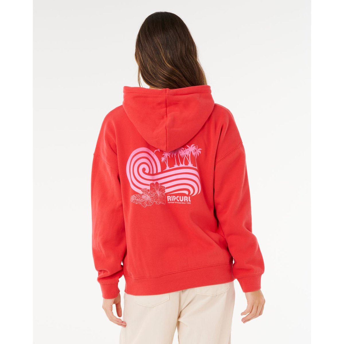 Sweat à capuche OCEAN Break Heritage rouge profond, RIP CURL