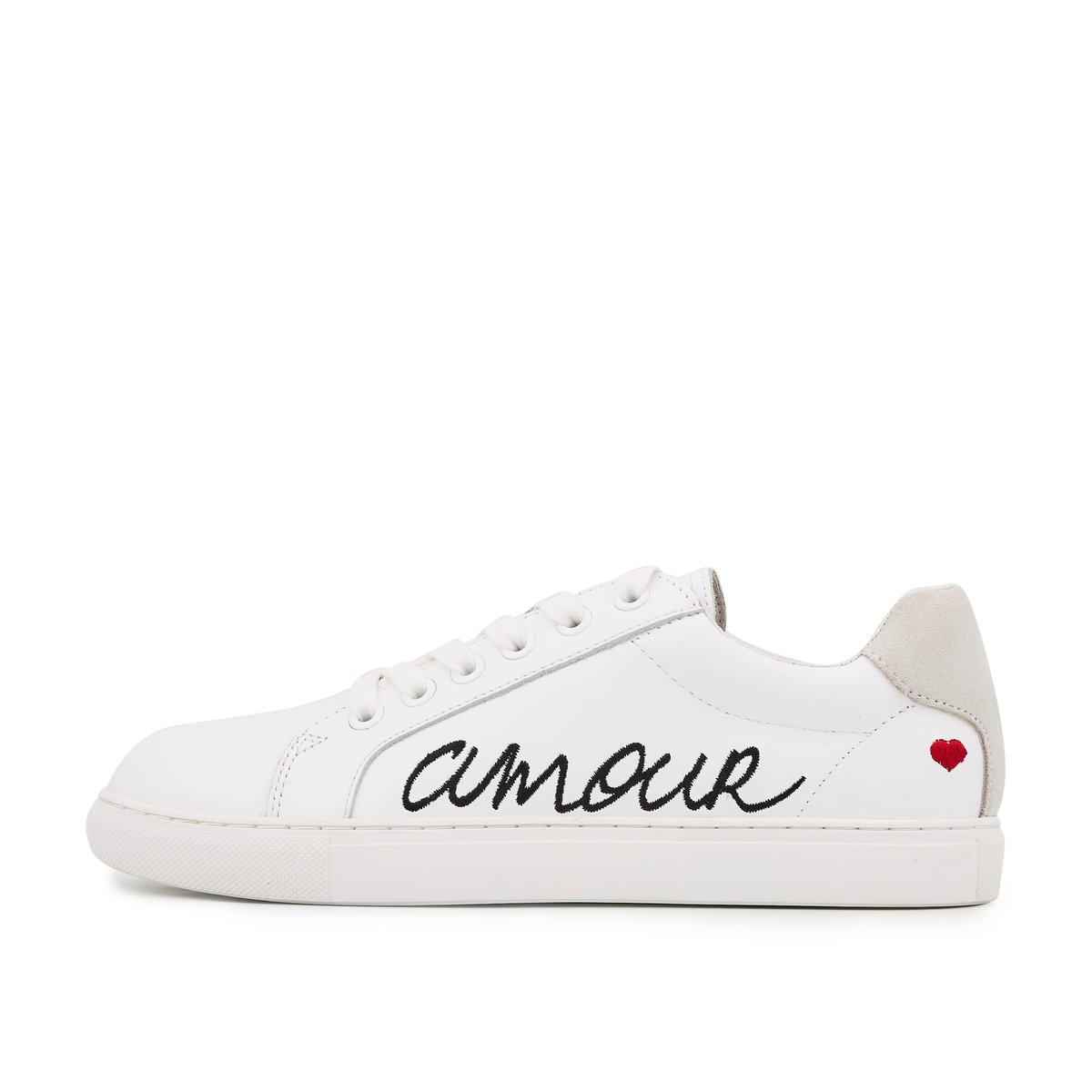 Baskets En Cuir Simone Amour blanc, BONS BAISERS