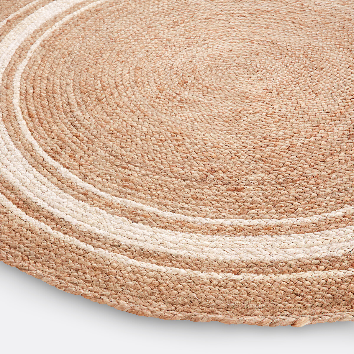 Rond tapijt in jute, Aftas naturel / wit , LA REDOUTE INTERIEURS
