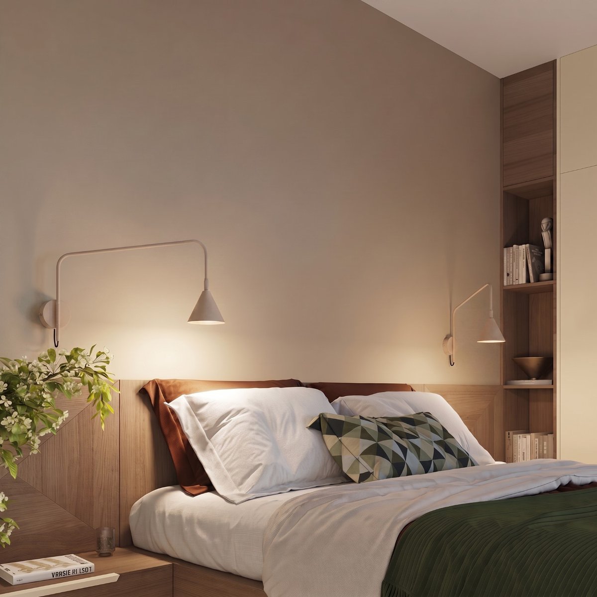 Applique murale Taupe E14 1 Nox taupe, EDEN