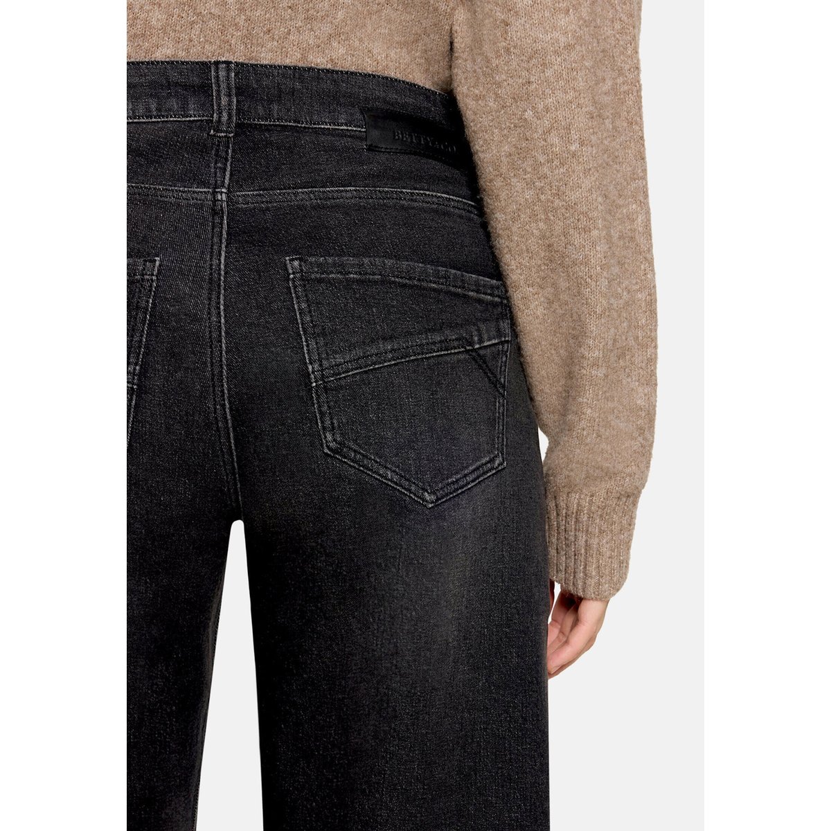 Jeans baggy à effet délavé black denim, BETTY & CO