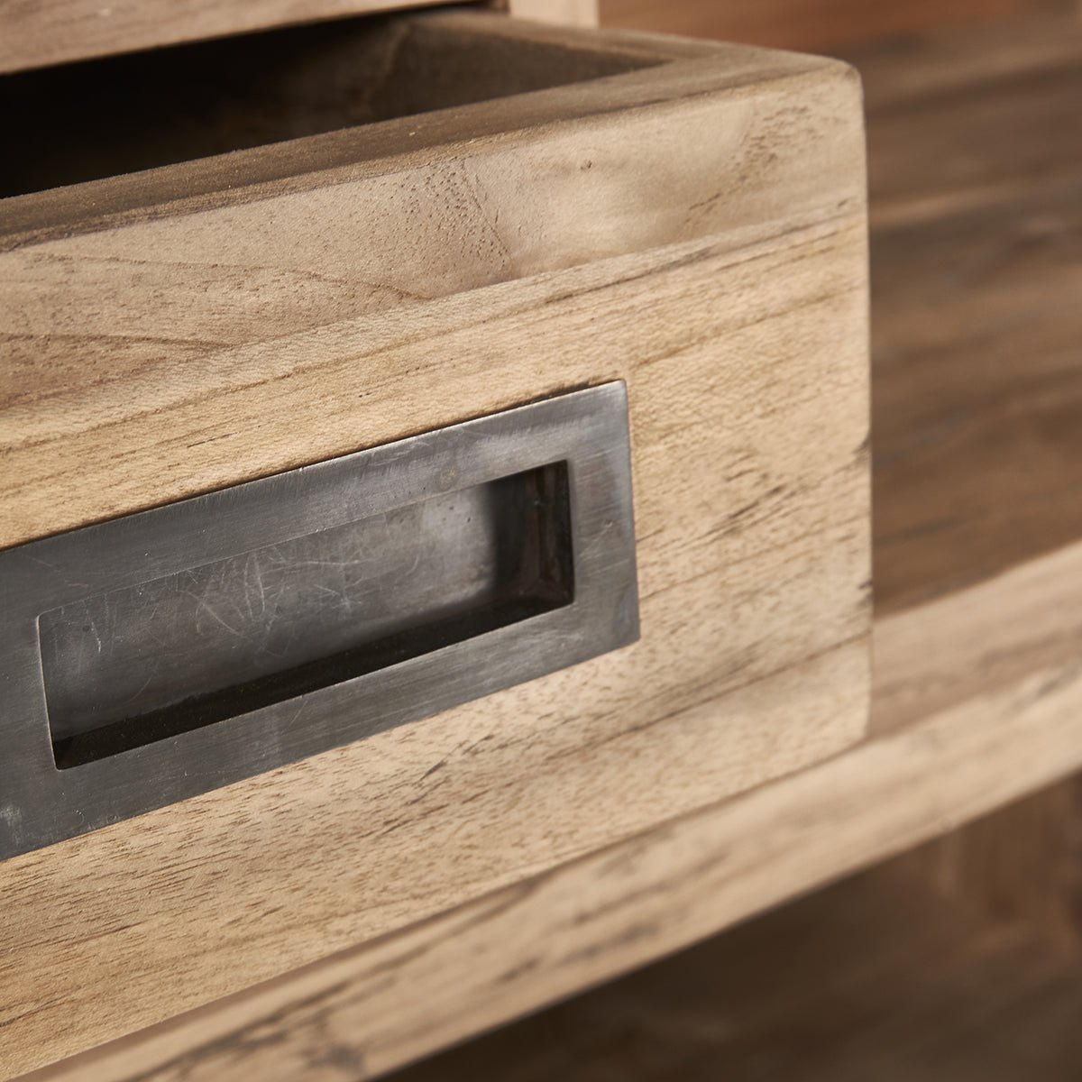 Bar en bois de teck recyclé 120 cm CARGO naturel, BERAH GETAH