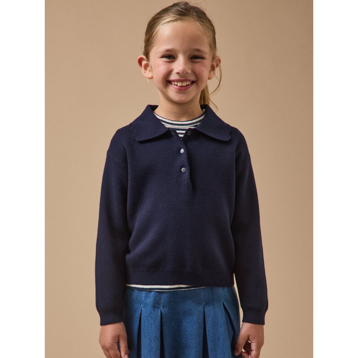 Pull MILANo col polo marine, CYRILLUS