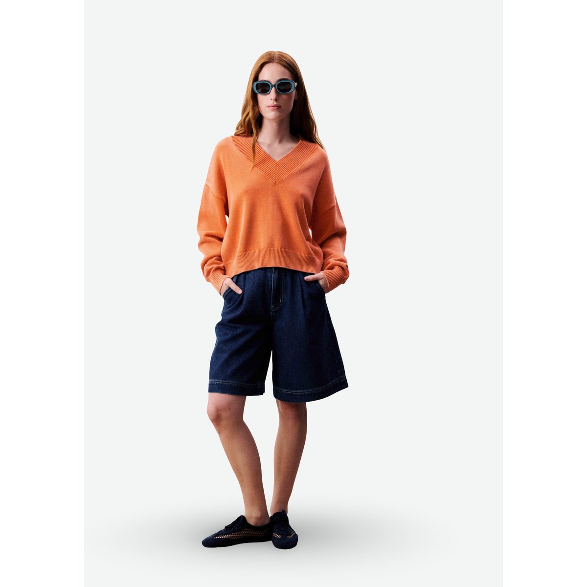 Pull en coton DARA orange, FRNCH