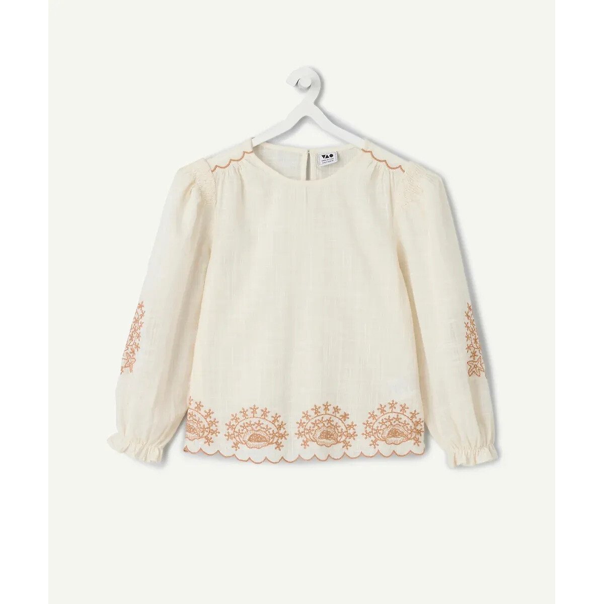 Blouse manches longues avec broderie blanc, TAPE A L'OEIL