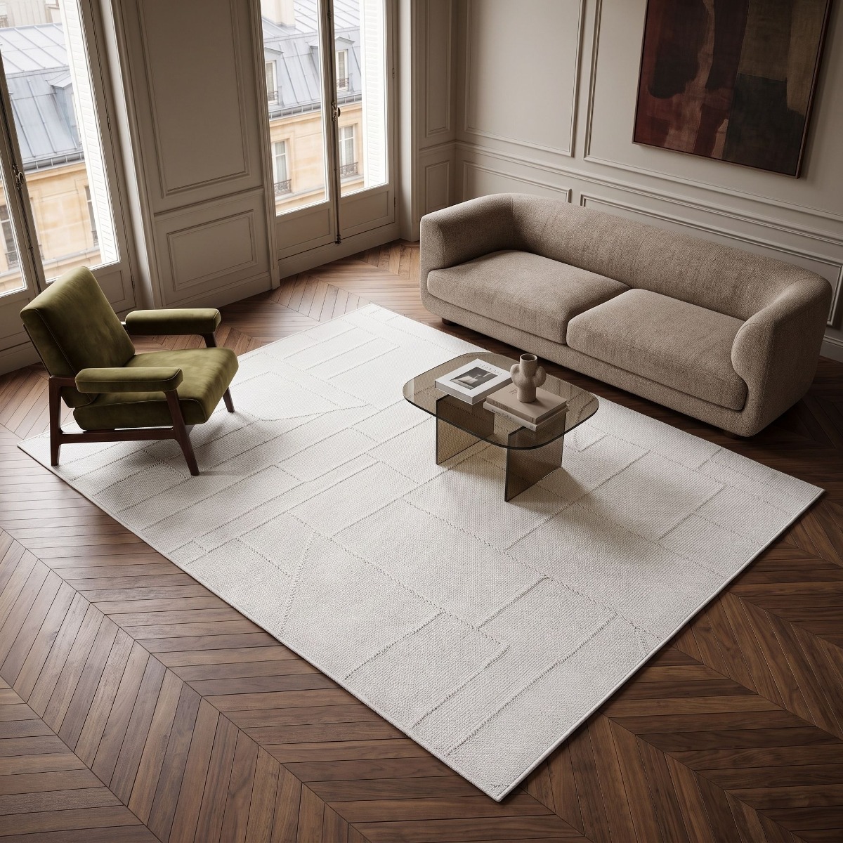 Tapis aspect jute ivoire JUTA ASPECT ARIANE ivoire, ariane, THE DECO FACTORY