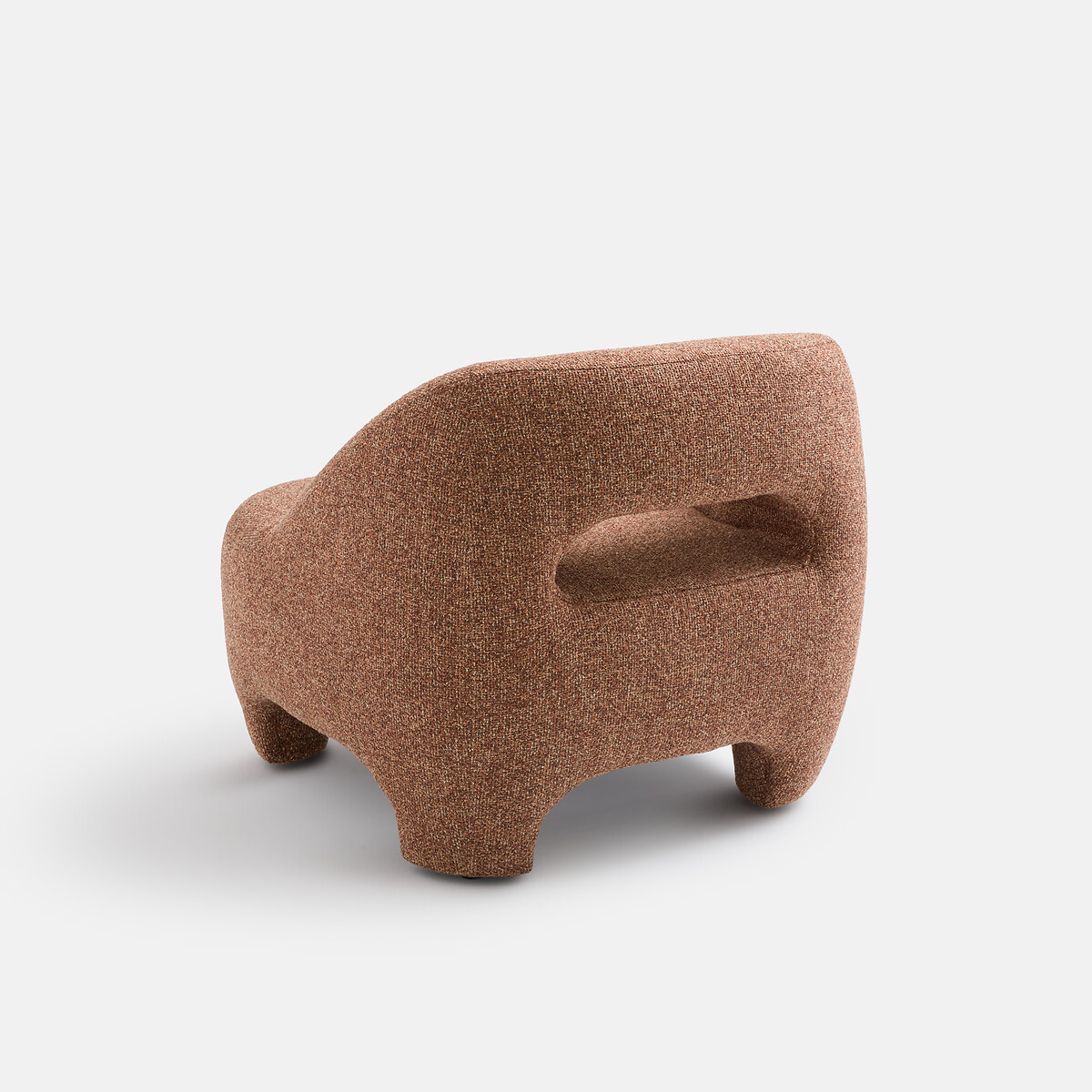 Fauteuil compact rembourré, gainé de tissu texturé, INAGA marron chiné, LA REDOUTE INTERIEURS