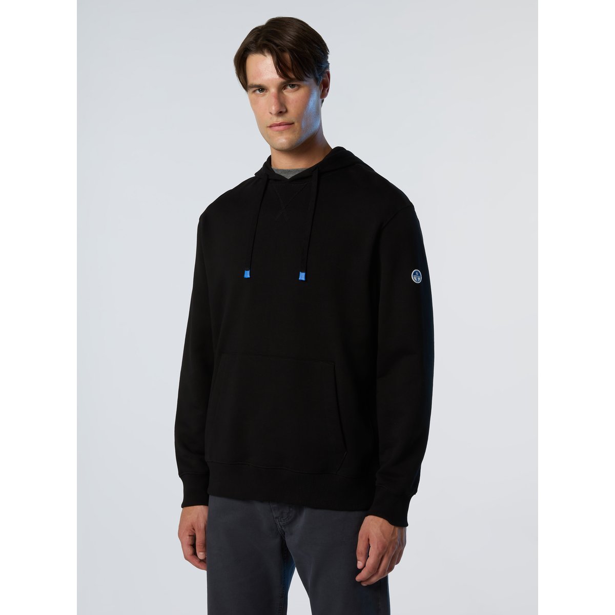 Sweat à capuche avec côtes latérales noir, NORTH SAILS