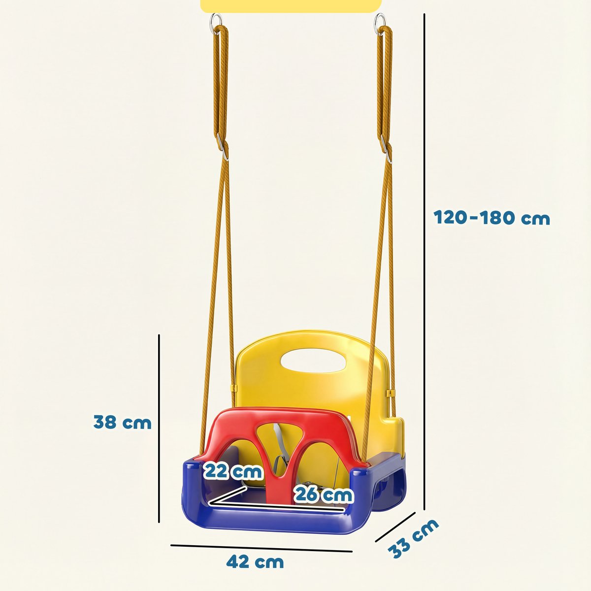 Balançoire pour enfants PP Multicolour bleu/jaune/rouge, OUTSUNNY