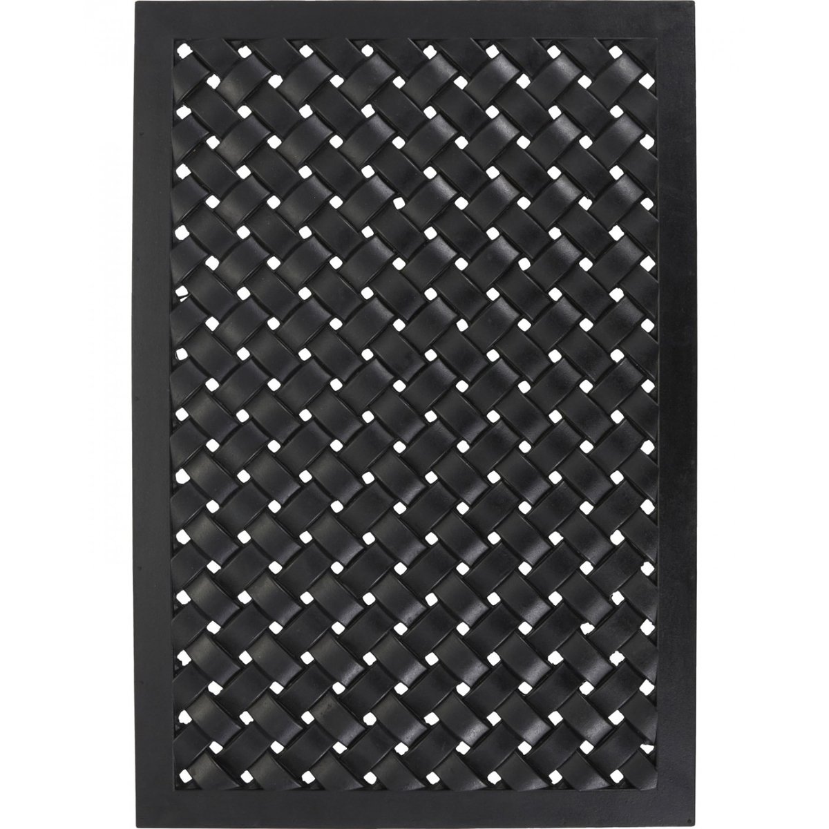 Paillasson en caoutchouc Braid 90 x 60 cm noir, HOUSE DOCTOR