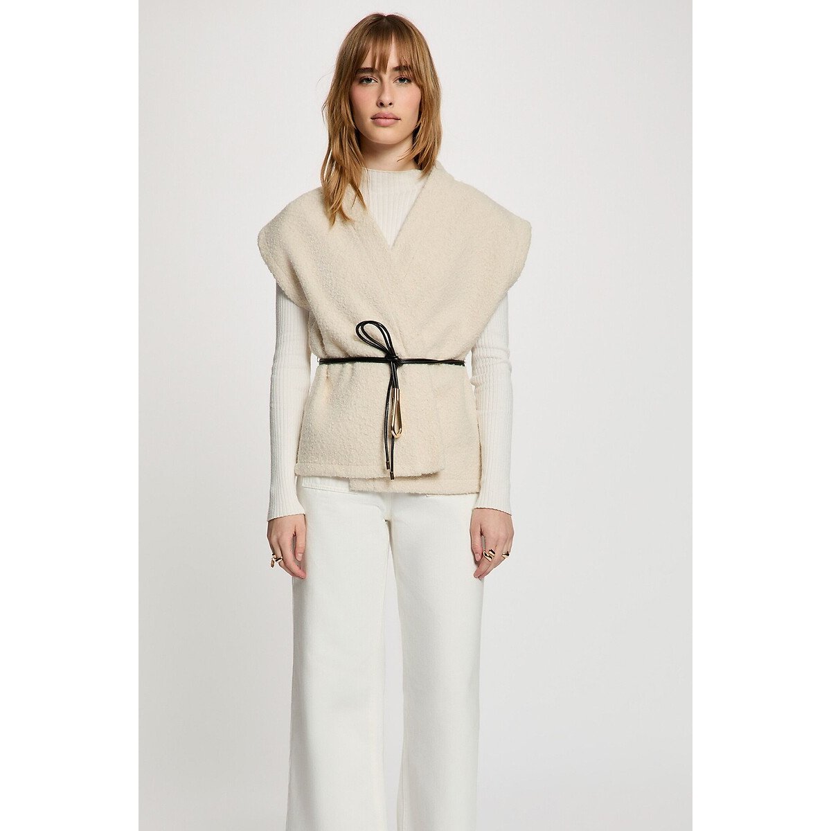 Veste sans manches ivoire, MORGAN