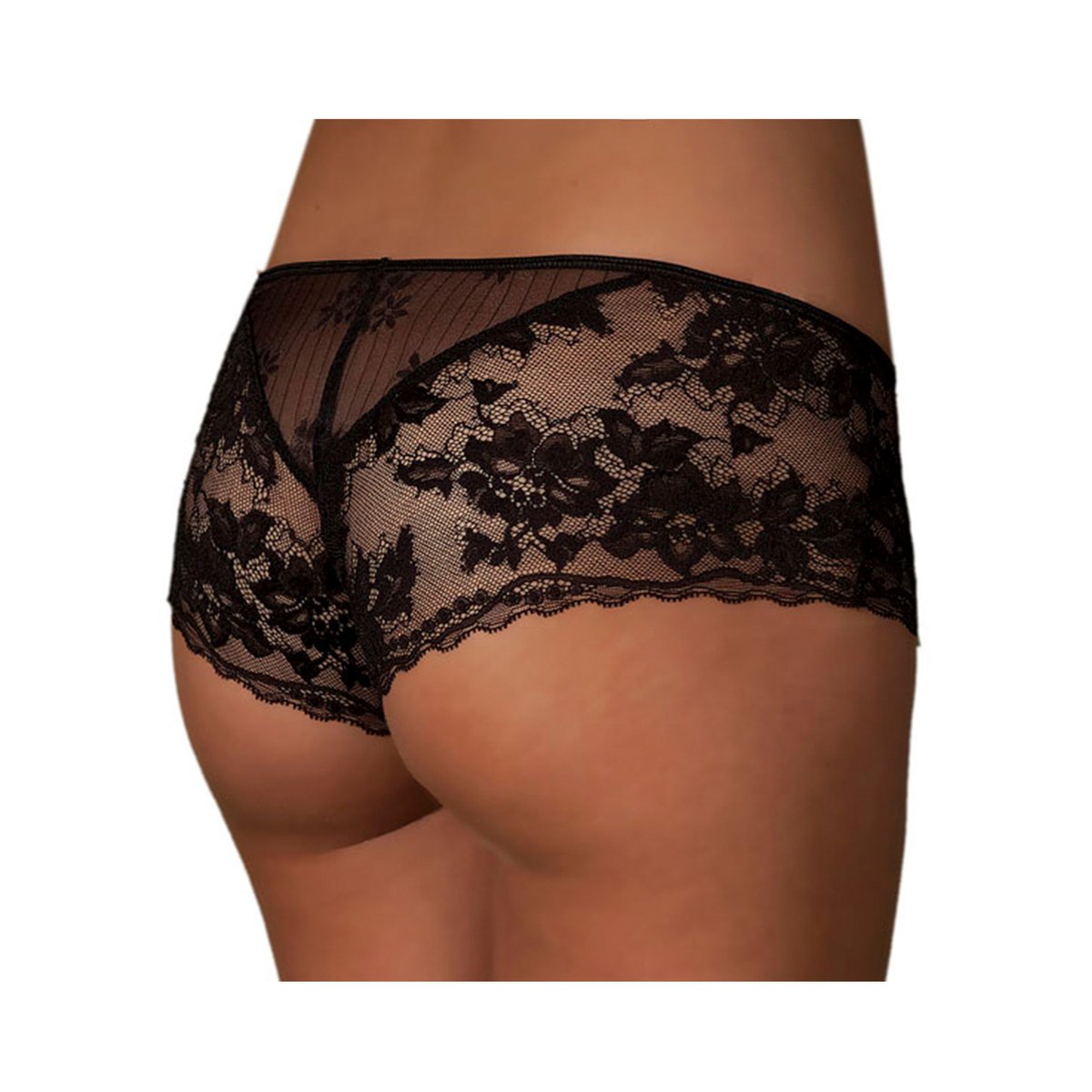 Shorty dentelle Firenze noir/rose, SELMARK
