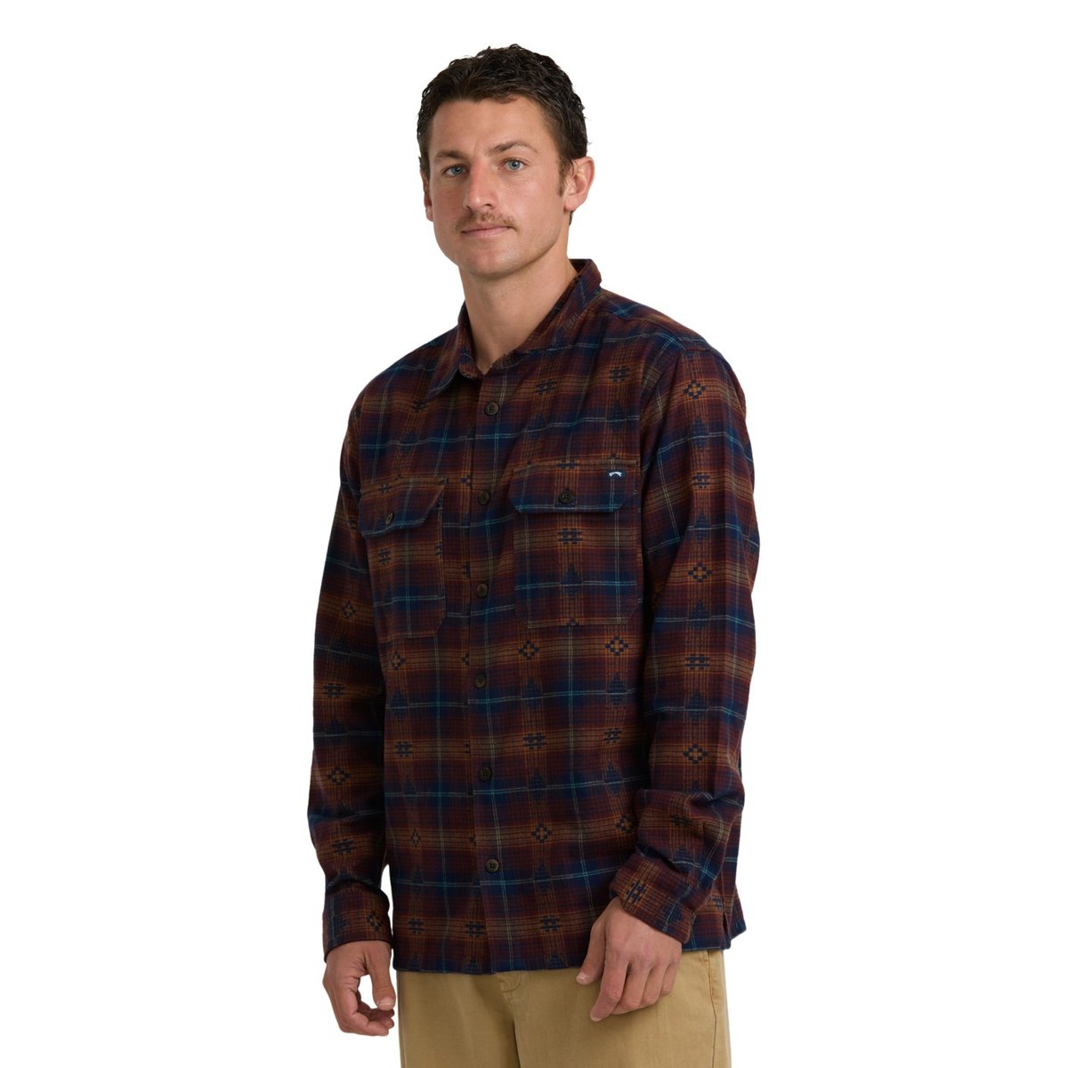 Chemise manches longues OFFSHORE JACQUARD FLANNEL violet wine, BILLABONG