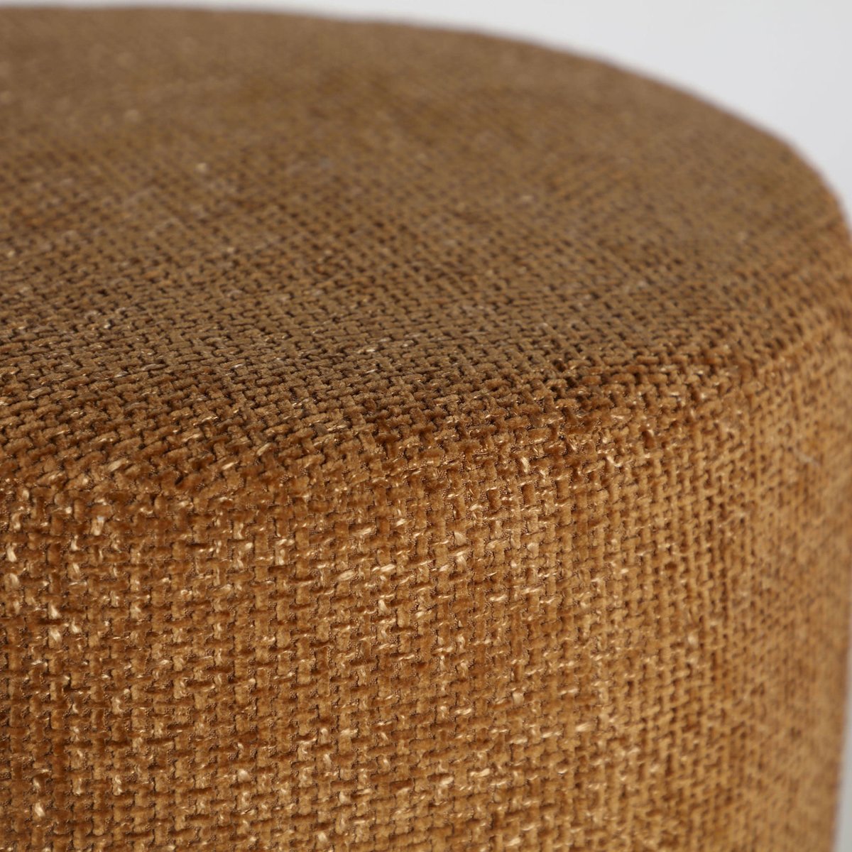 Pouf rond collection S.SOUVENS ocre et noir, RECOLLECTION