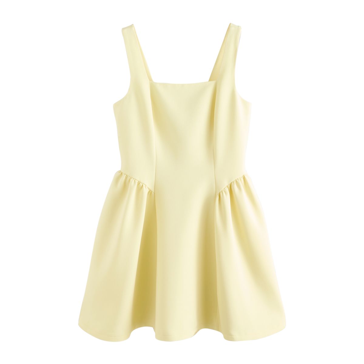 Robe courte grande occasion à taille cintrée jaune, NEXT