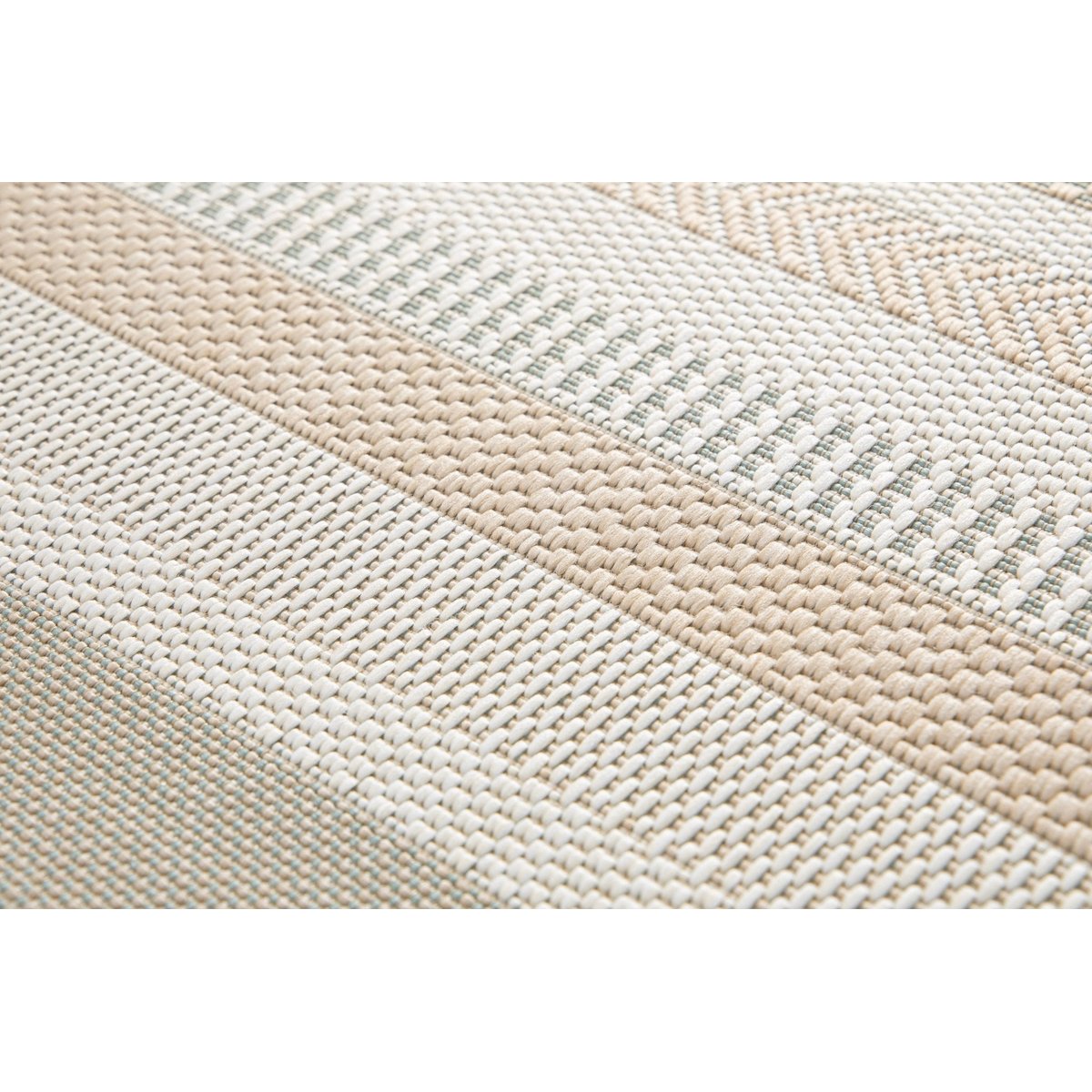 Tapis intérieur extérieur à rayures SOLEA vert naturel, AFK LIVING