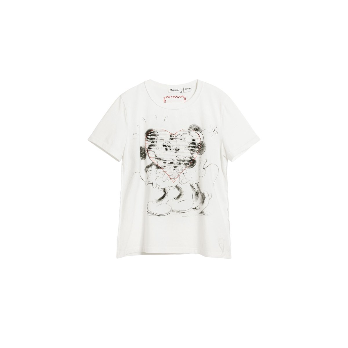 T-shirt cœur Mickey et Minnie Mouse™ blanc, DESIGUAL