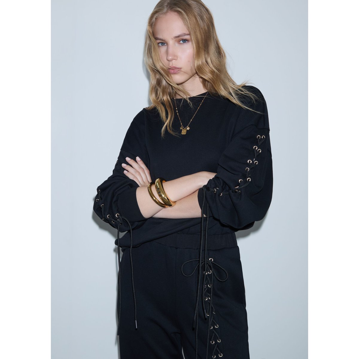 Sweat-shirt avec Lacets noir, LIU JO