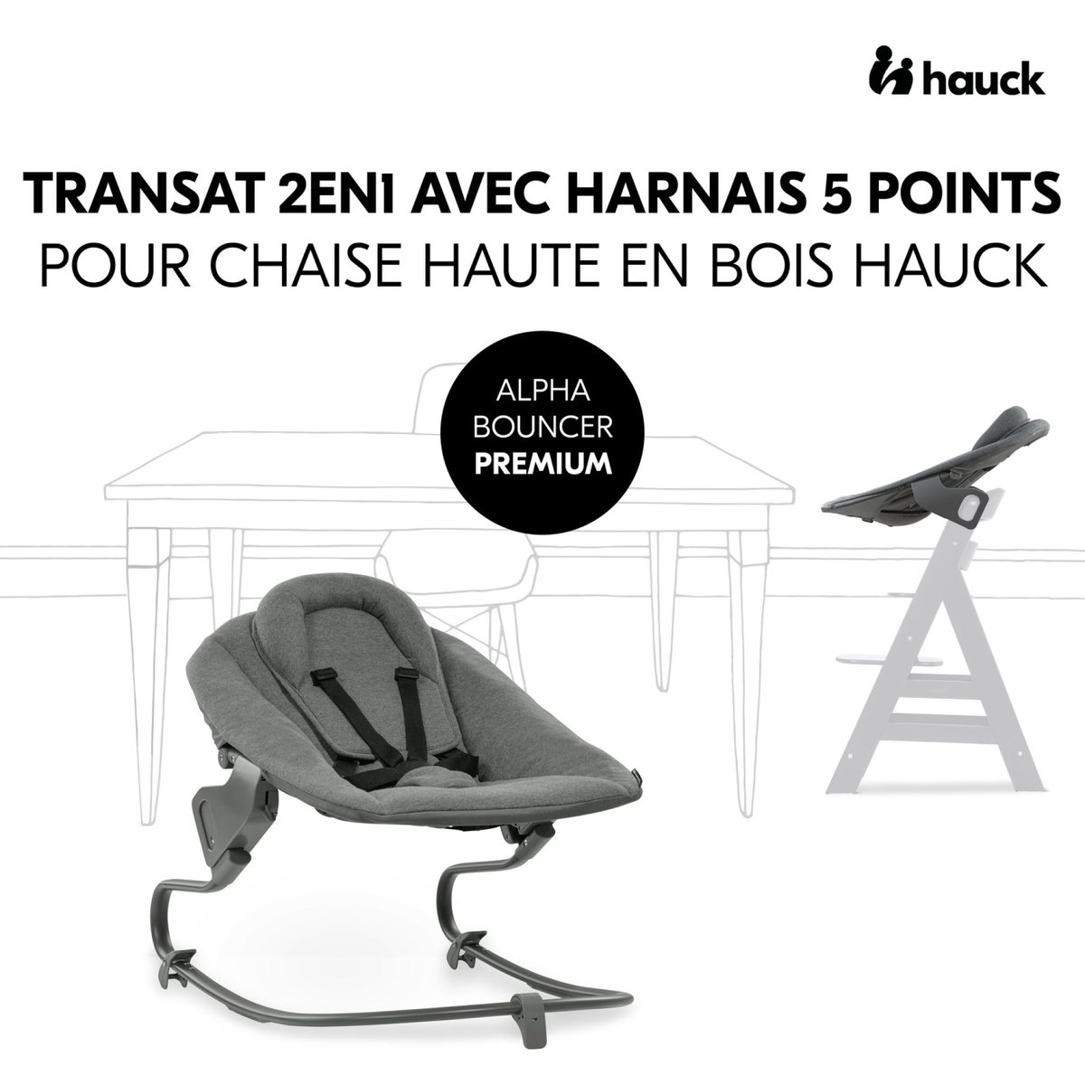 Transat Alpha Bouncer Premium gris, HAUCK