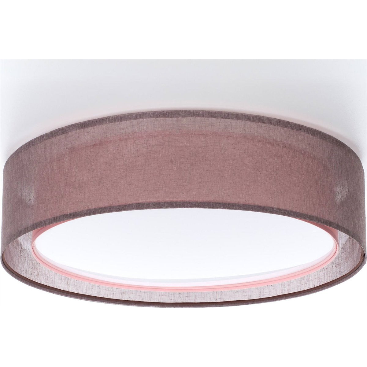 Plafonnier rond en tissu effet lumière douce Puro rose tissu naturel, BPS KONCEPT