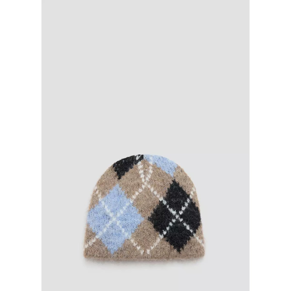 Chapeau à motifs de losanges marron moyen, MANGO