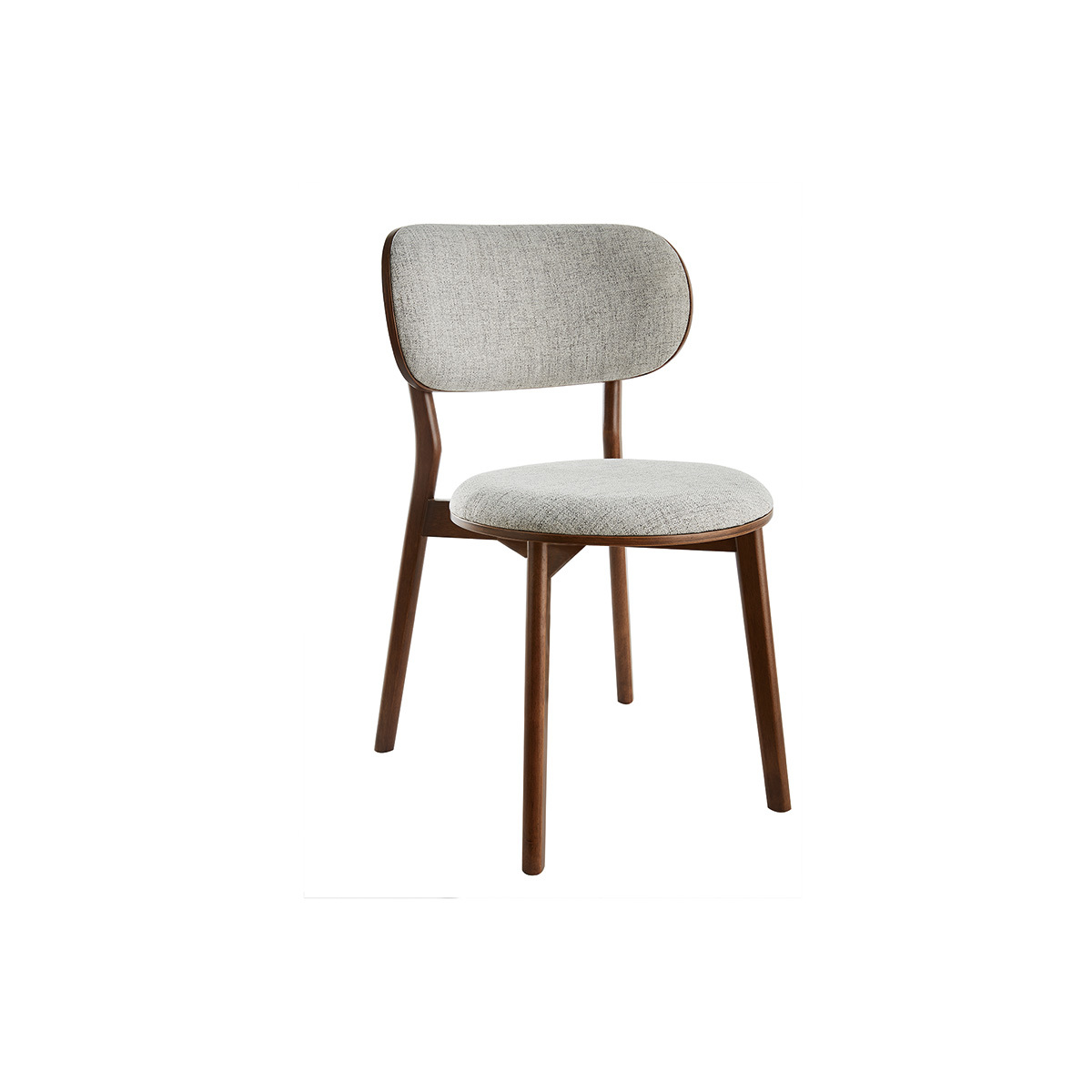 Chaises scandinaves en tissu (lot de 2) FAUVETTE noyer, MILIBOO